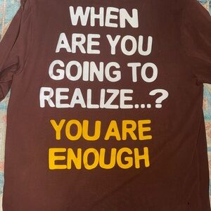 CHNGE Brown and White Long Sleeve Tee Motivational Graphic